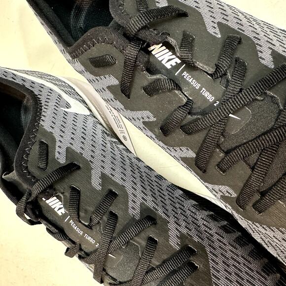NWOT Nike Air Zoom Pegasus Turbo 2 Running Sneaker Shoe Black White Grey 14 - Picture 7 of 10